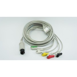 Cabo De Ecg Com Rabichos 05 Vias Tipo Clip Compatível Dräger