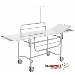 Carro Maca Grade, suporte soro e cilindro de Oxigênio Inox