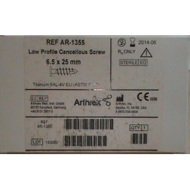 Parafuso esponjoso de baixo perfil Arthrex AR-1355 6.5 x 25 mm titânio
